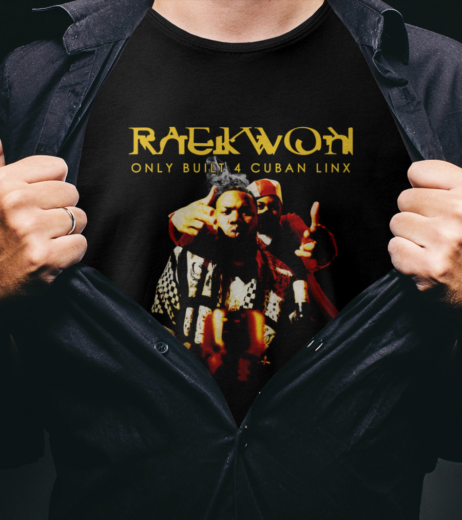 Raekwon Only Built 4 Cuban Linx Iconic Album Cover Featuring Two Figures In Bold Stylized Typography T-Shirt