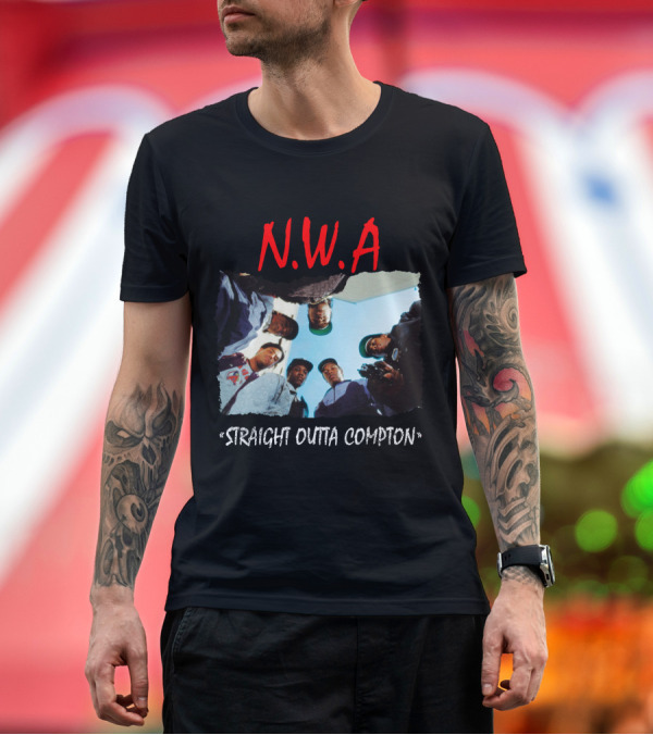 Premium T-Shirt: N.W.A Straight Outta Compton Iconic Group Photo T-Shirt N.W.A Straight Outta Compton Iconic Group Photo T-Shirt