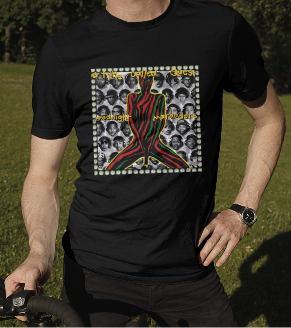 A Tribe Called Quest Midnight Marauders Stylized Figure And Black And White Portrait Collage T-Shirt