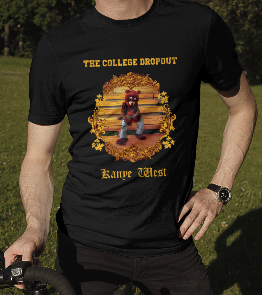 Kanye West The College Dropout Bear Bench Gold Frame T-Shirt