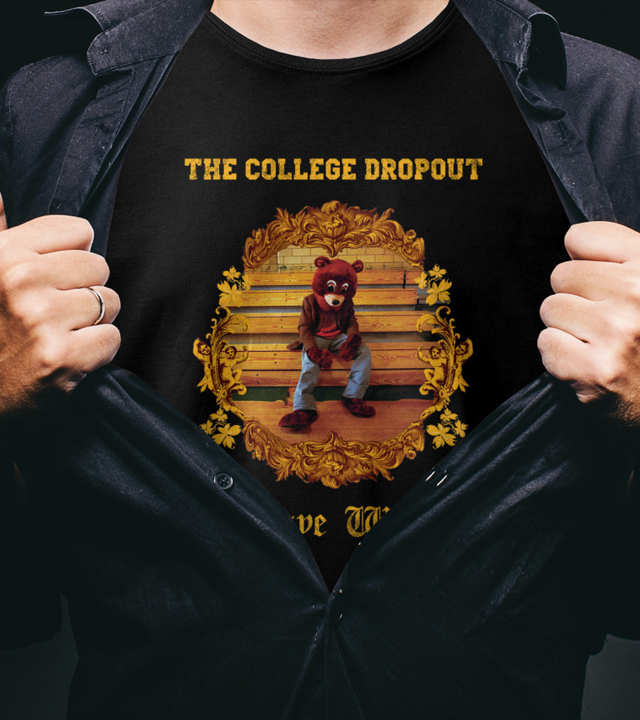Kanye West The College Dropout Bear Bench Gold Frame T-Shirt