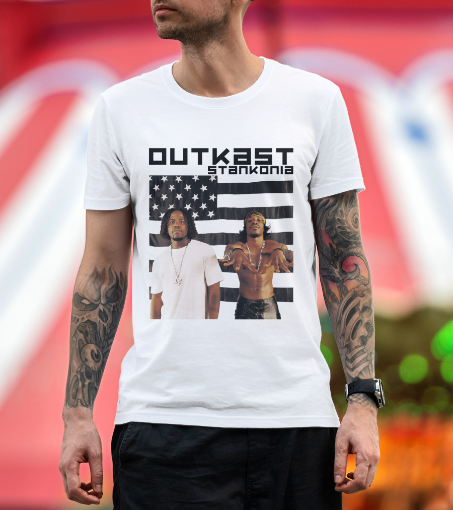 Outkast Stankonia Album Cover with American Flag Background T-Shirt