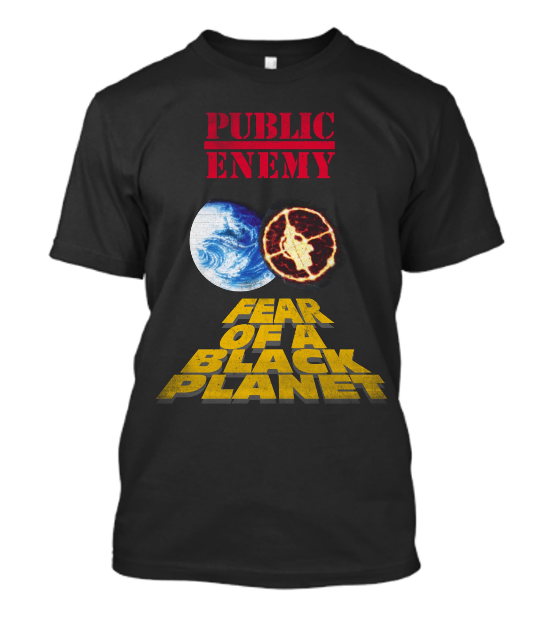 Public Enemy Fear Of A Black Planet Album Cover With Earth And Crosshair Symbol T-Shirt