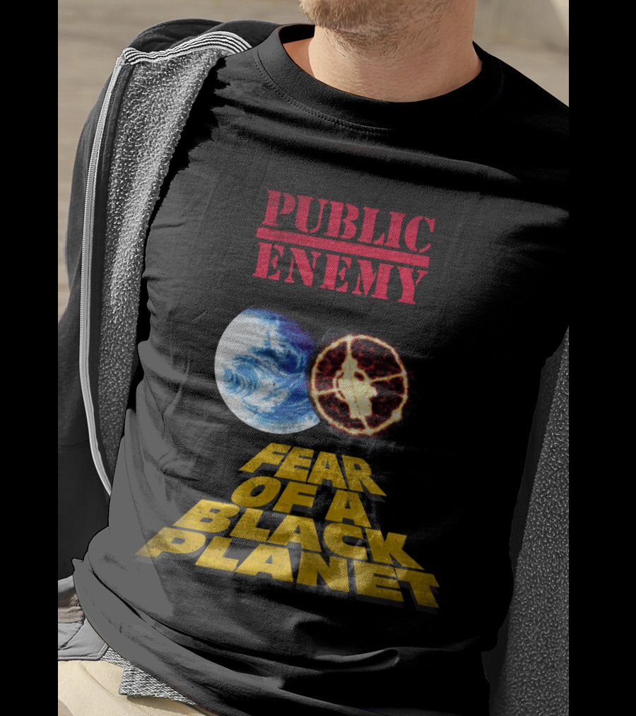 Public Enemy Fear Of A Black Planet Album Cover With Earth And Crosshair Symbol T-Shirt