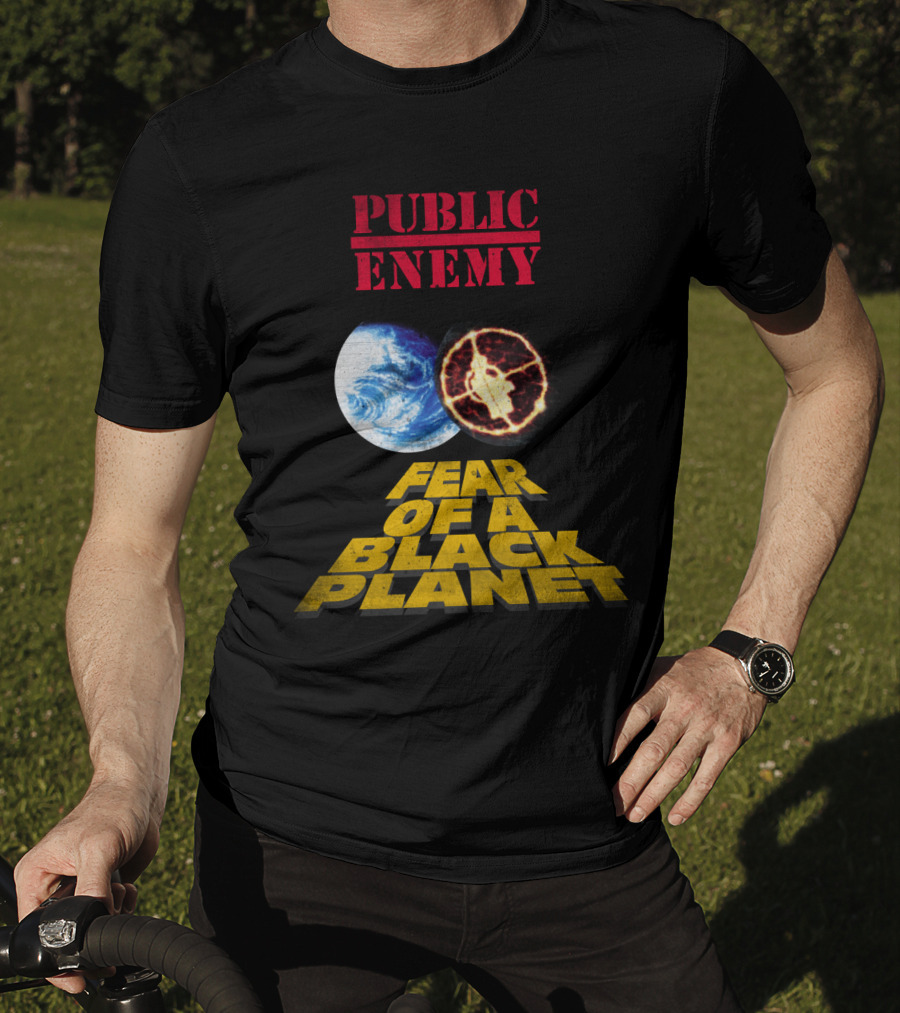 Public Enemy Fear Of A Black Planet Album Cover With Earth And Crosshair Symbol T-Shirt