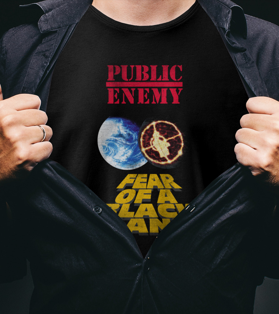 Public Enemy Fear Of A Black Planet Album Cover With Earth And Crosshair Symbol T-Shirt
