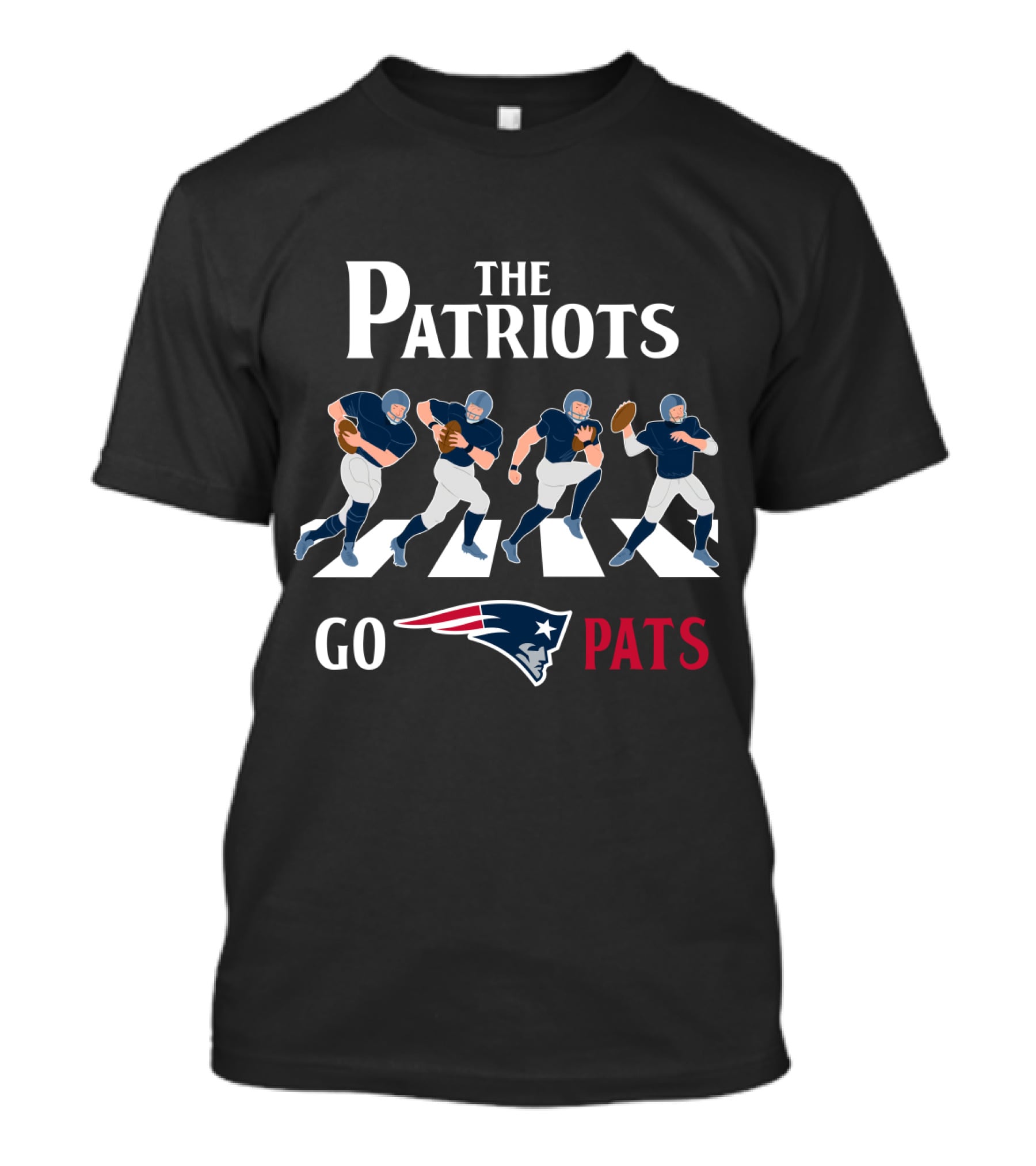 The Patriots Go Pats Abbey Road Football Crossing T-Shirt