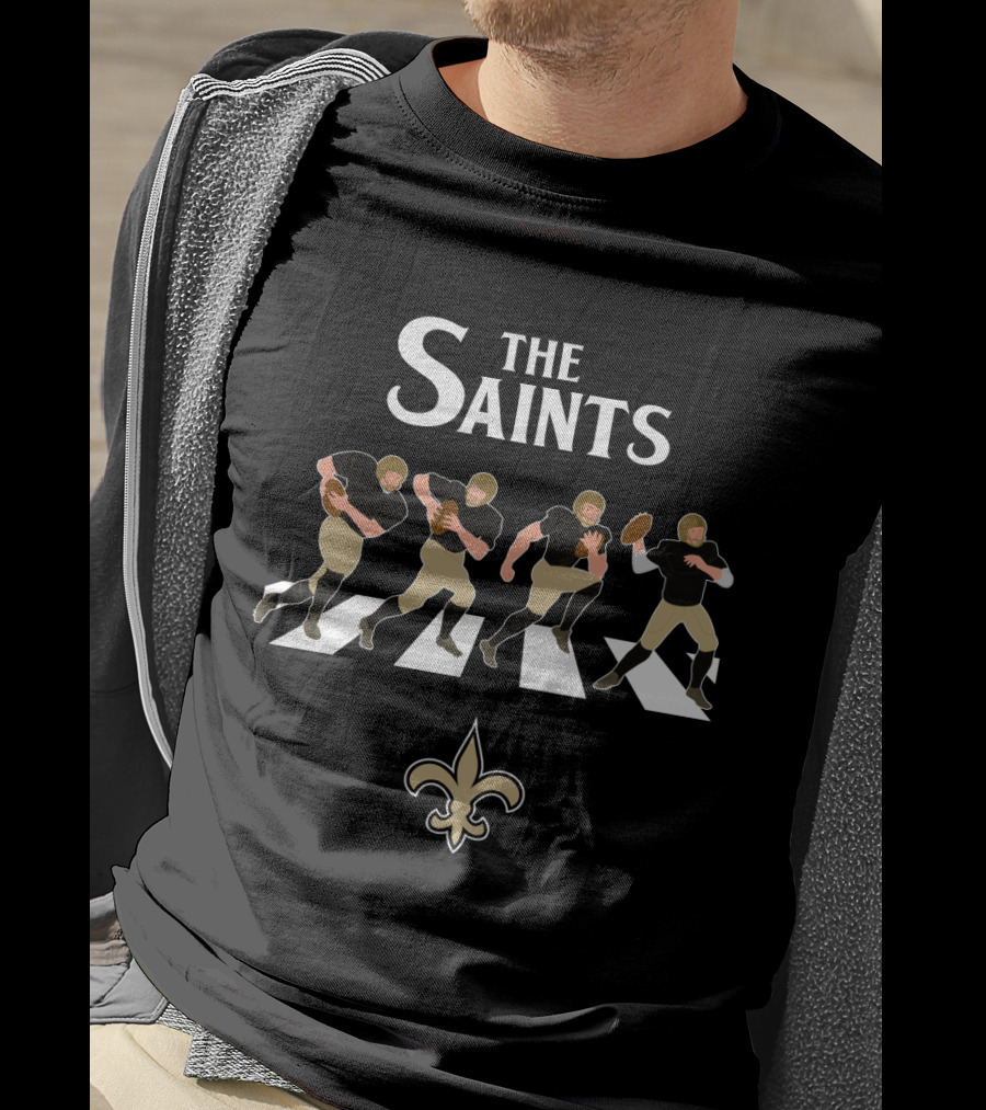 The Saints Abbey Road Football Players Fleur-De-Lis T-Shirt