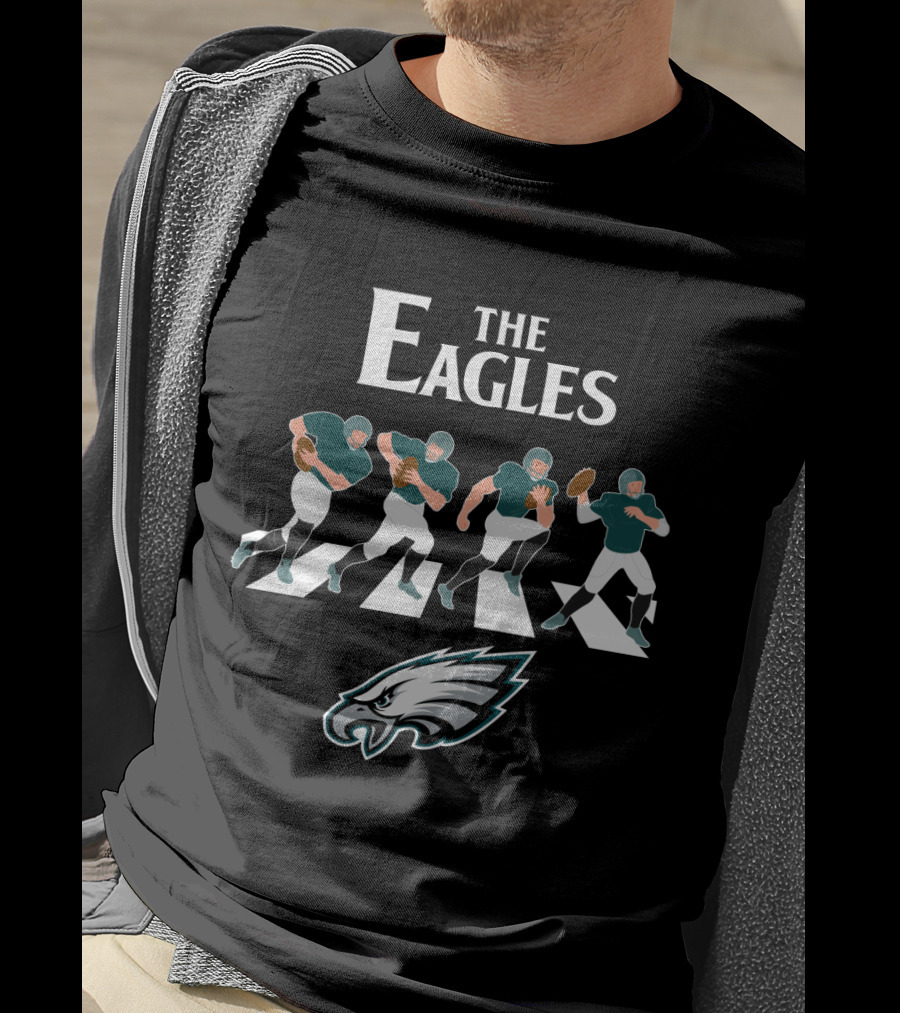 Philadelphia Eagles Football Players Abbey Road Parody With Team T-Shirt