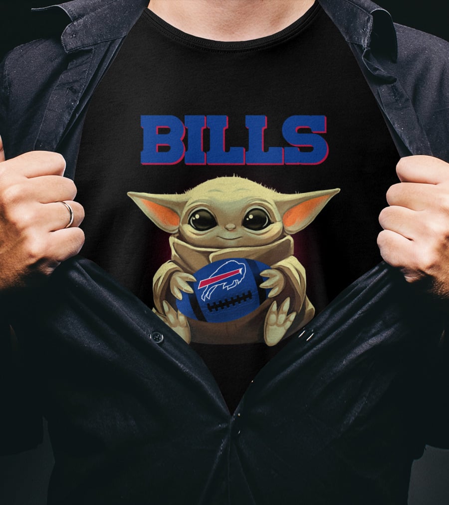 Bills Baby Yoda Football Buffalo Bills T-Shirt