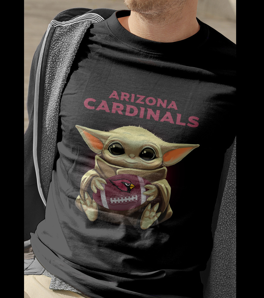 Arizona Cardinals Baby Yoda Football Holder T-Shirt
