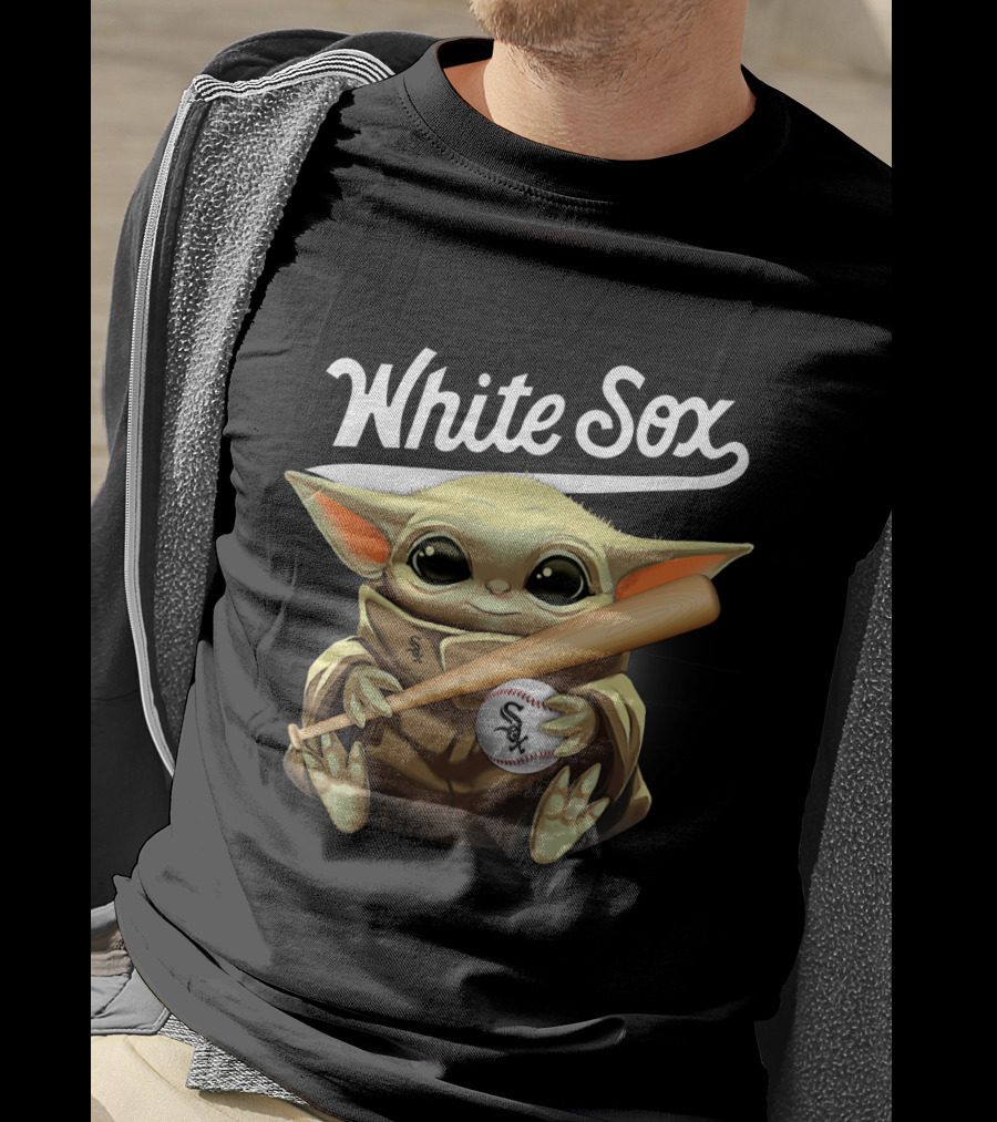 White Sox Baby Yoda With Bat And Baseball T-Shirt