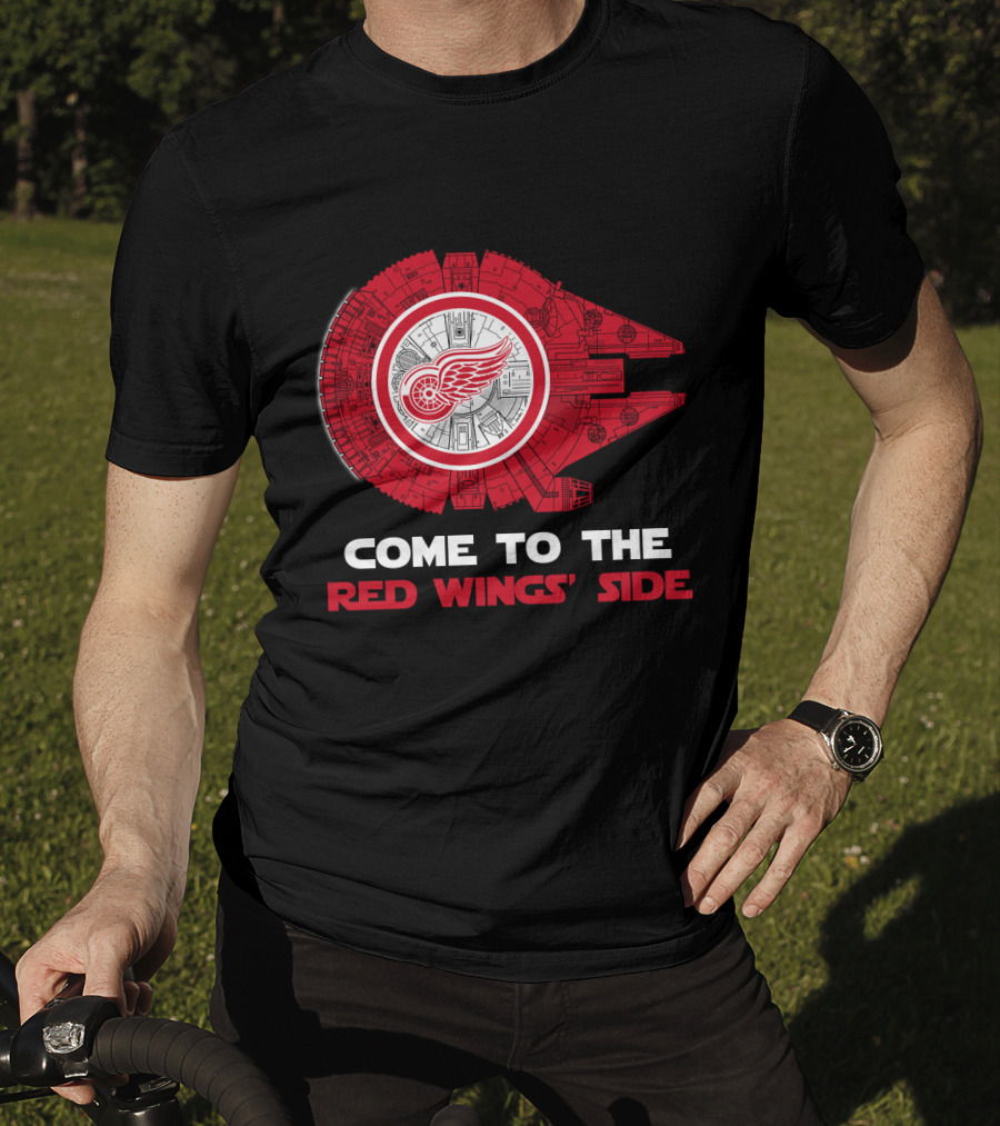 Come To The Red Wings' Side Millennium Falcon Detroit T-Shirt