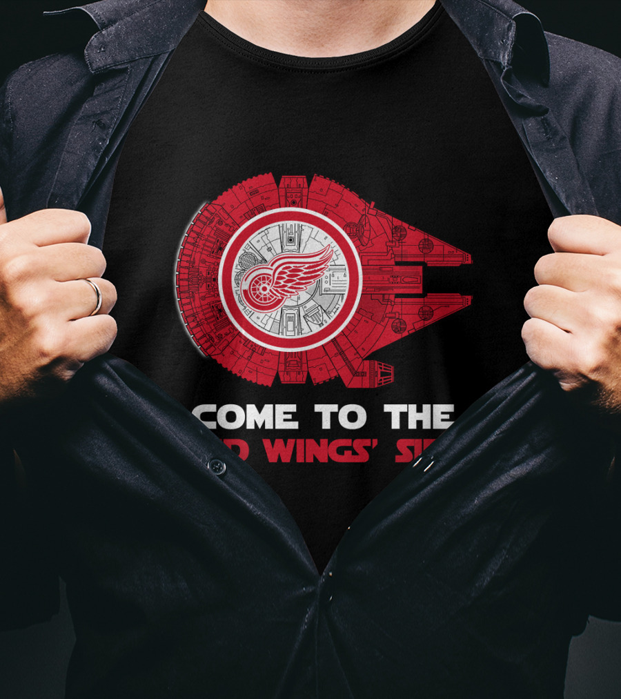 Come To The Red Wings' Side Millennium Falcon Detroit T-Shirt