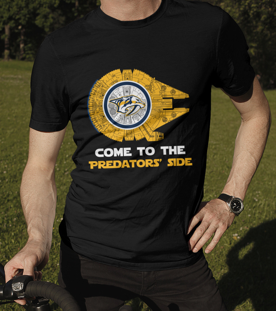 Come To The Predators' Side Nashville Predators Millennium Falcon T-Shirt
