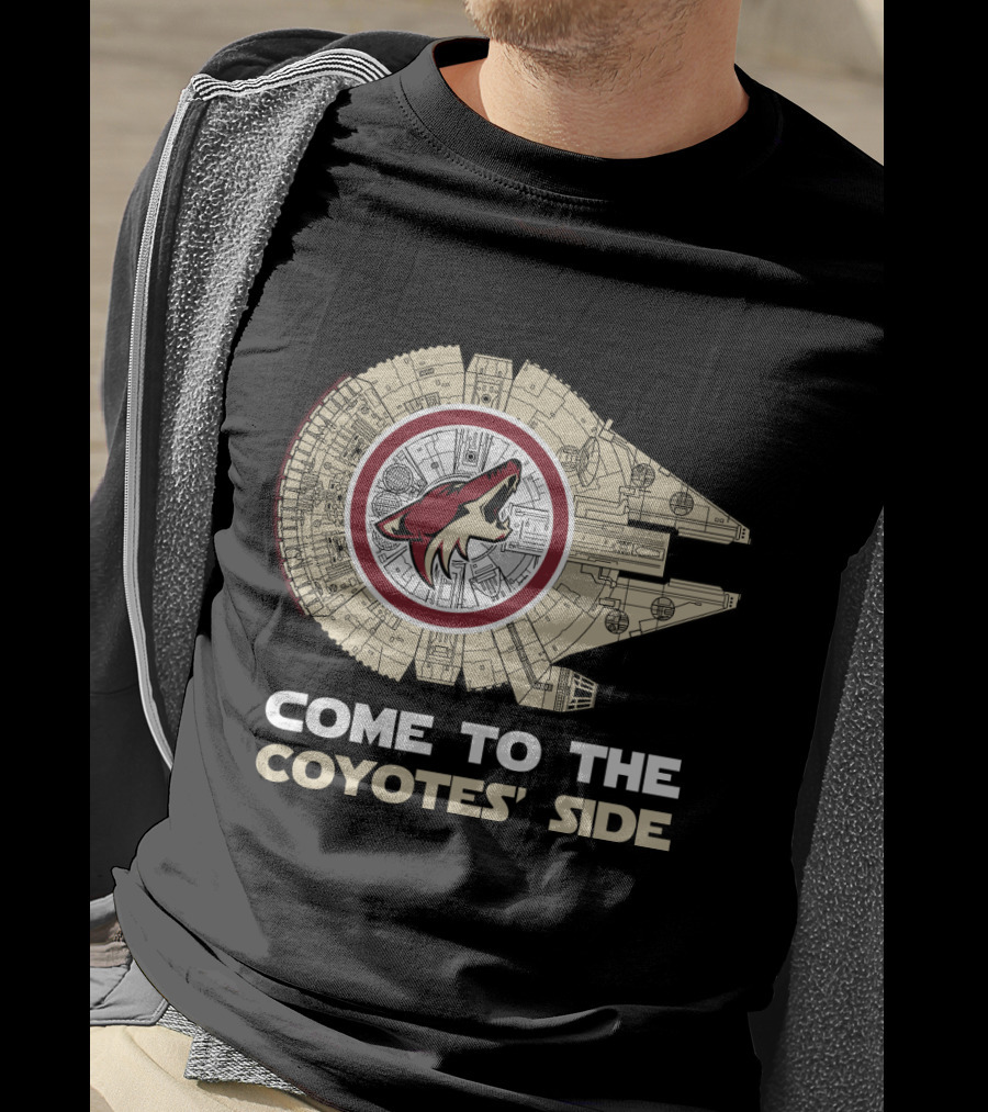 Come To The Coyotes' Side Arizona Coyotes Millennium Falcon T-Shirt