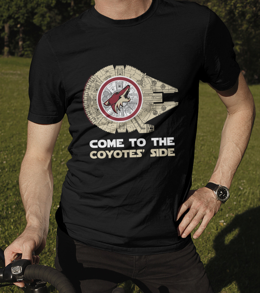 Come To The Coyotes' Side Arizona Coyotes Millennium Falcon T-Shirt