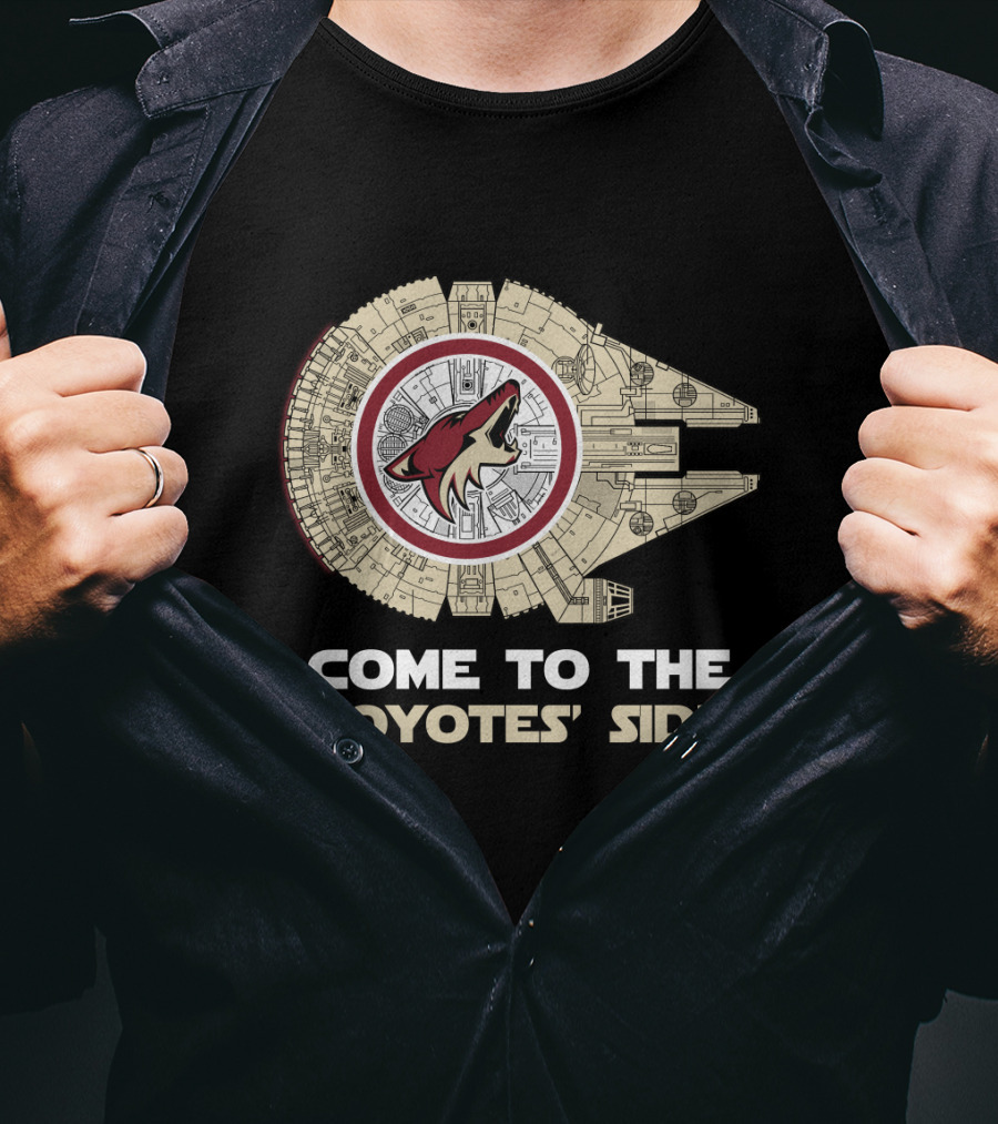 Come To The Coyotes' Side Arizona Coyotes Millennium Falcon T-Shirt