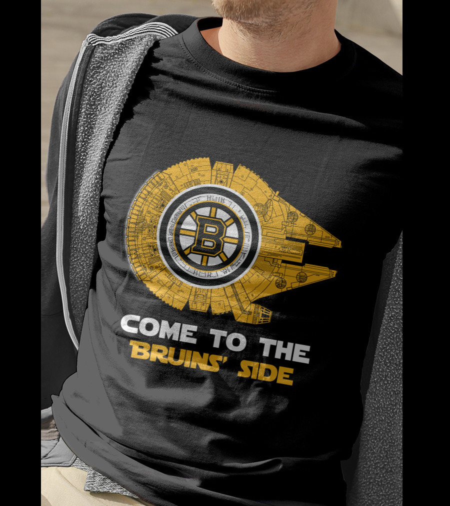 Come To The Bruins' Side Boston Bruins Millennium Falcon T-Shirt