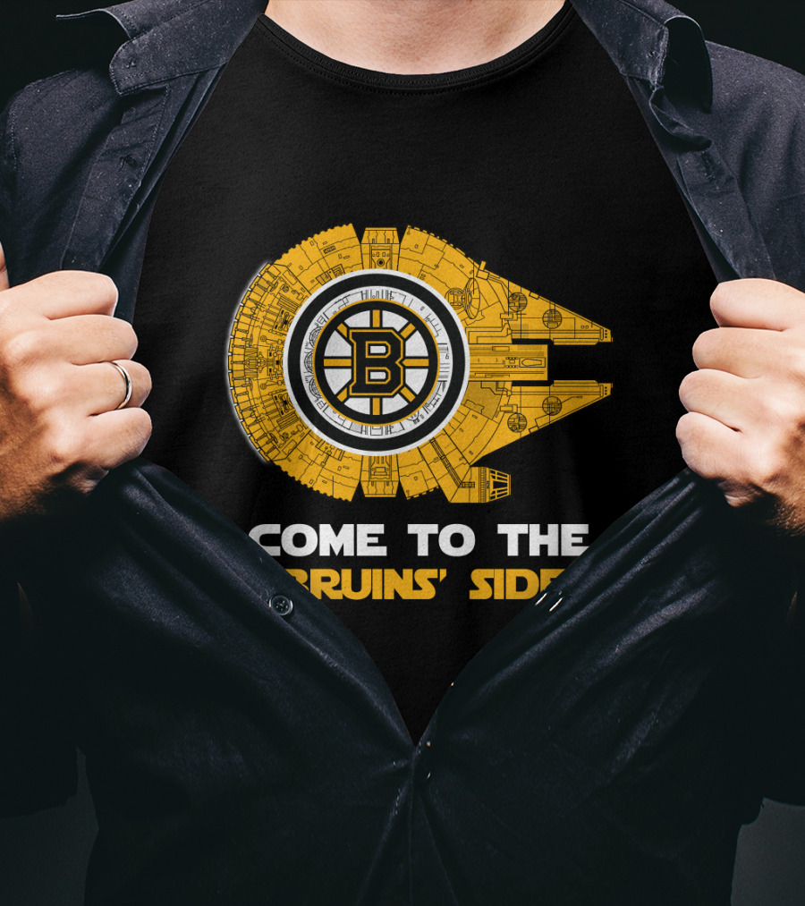 Come To The Bruins' Side Boston Bruins Millennium Falcon T-Shirt