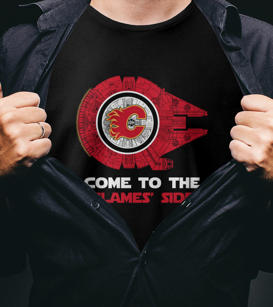 Calgary Flames Come To The Flames' Side Millennium Falcon T-Shirt