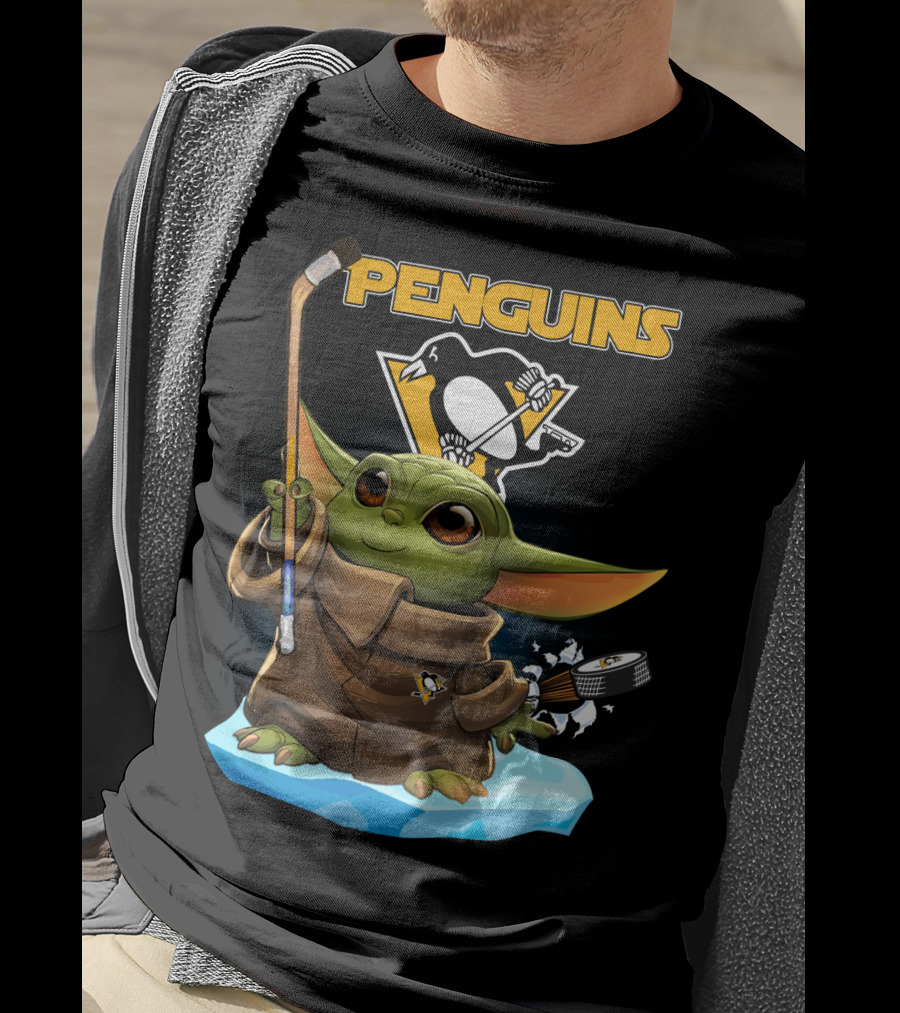 Penguins Baby Yoda Pittsburgh Hockey T-Shirt