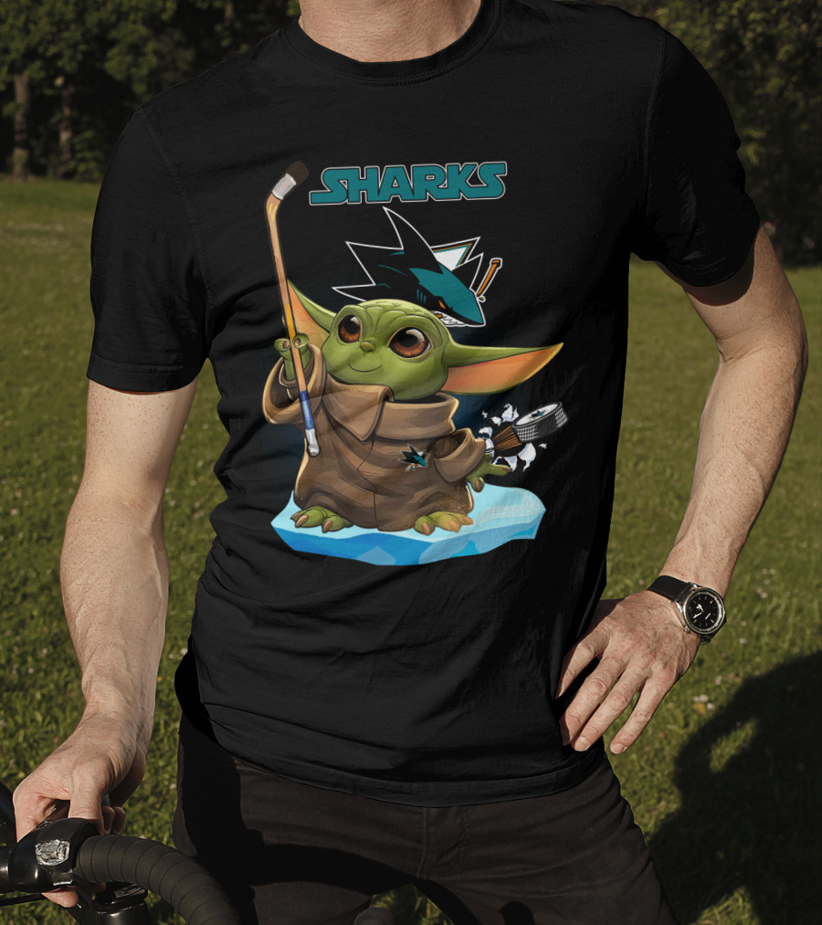 San Jose Sharks Baby Yoda Hockey Puck T-Shirt