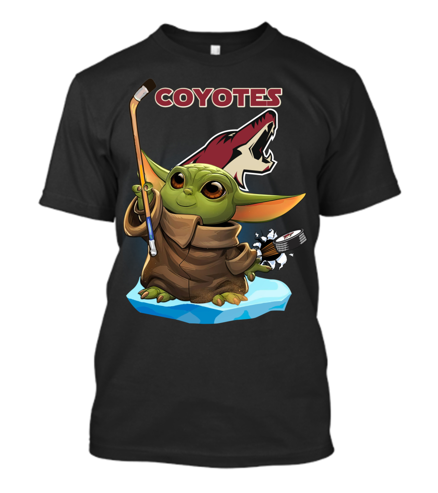 Baby Yoda Coyotes Hockey Fan Art Arizona Team T-Shirt