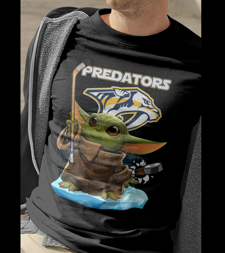 Baby Yoda Predators Hockey Nhl Star Wars Nashville T-Shirt