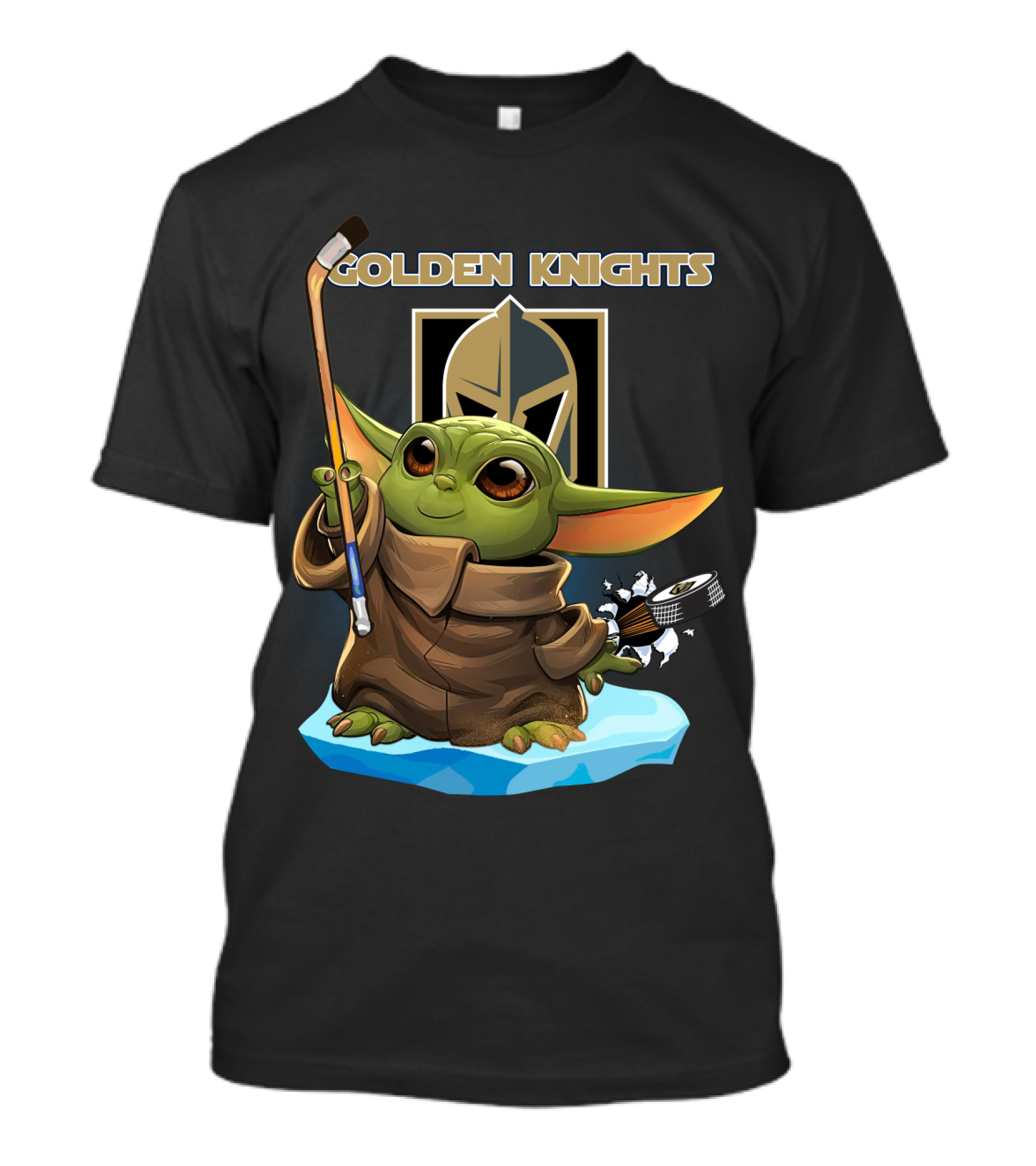 Golden Knights Baby Yoda NHL Hockey T-Shirt