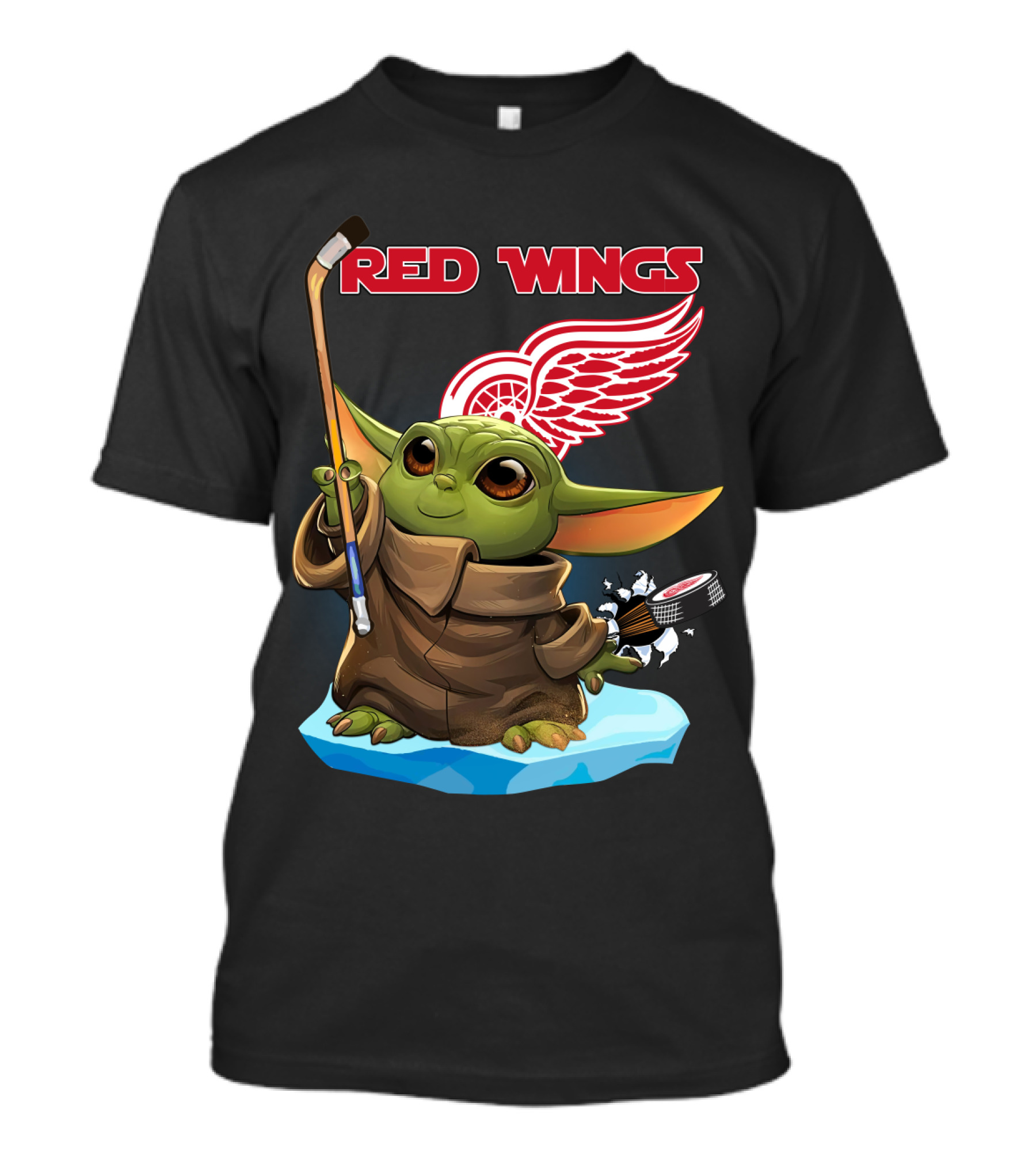 Detroit Red Wings Baby Yoda Hockey NHL T-Shirt