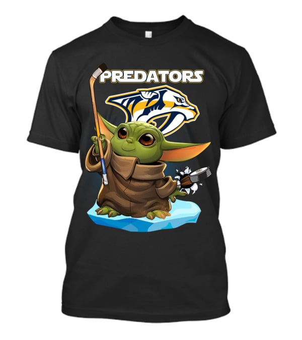 Nashville Predators Baby Yoda NHL Hockey Puck T-Shirt
