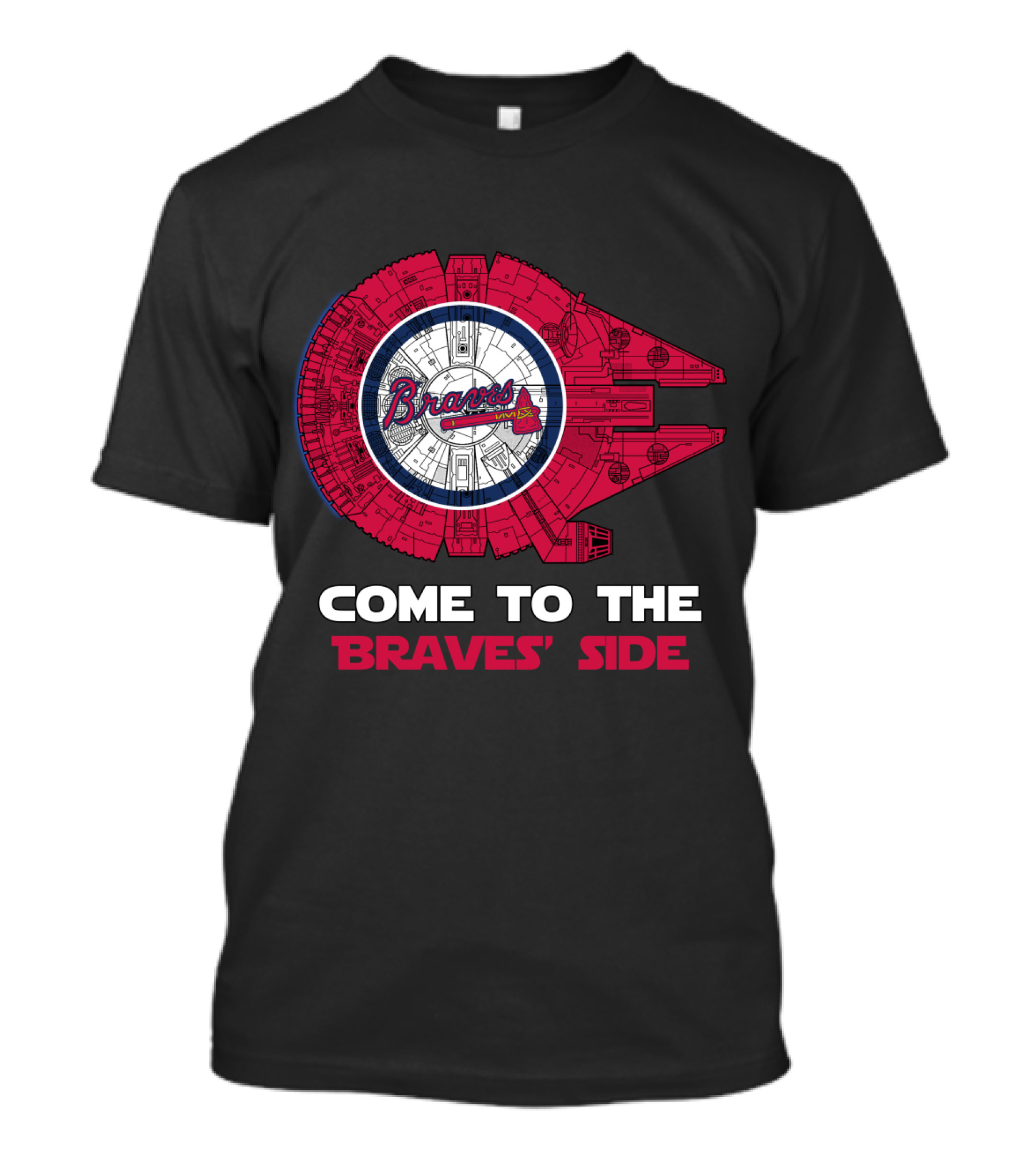 Come To The Braves' Side Millennium Falcon Atlanta Braves MLB T-Shirt