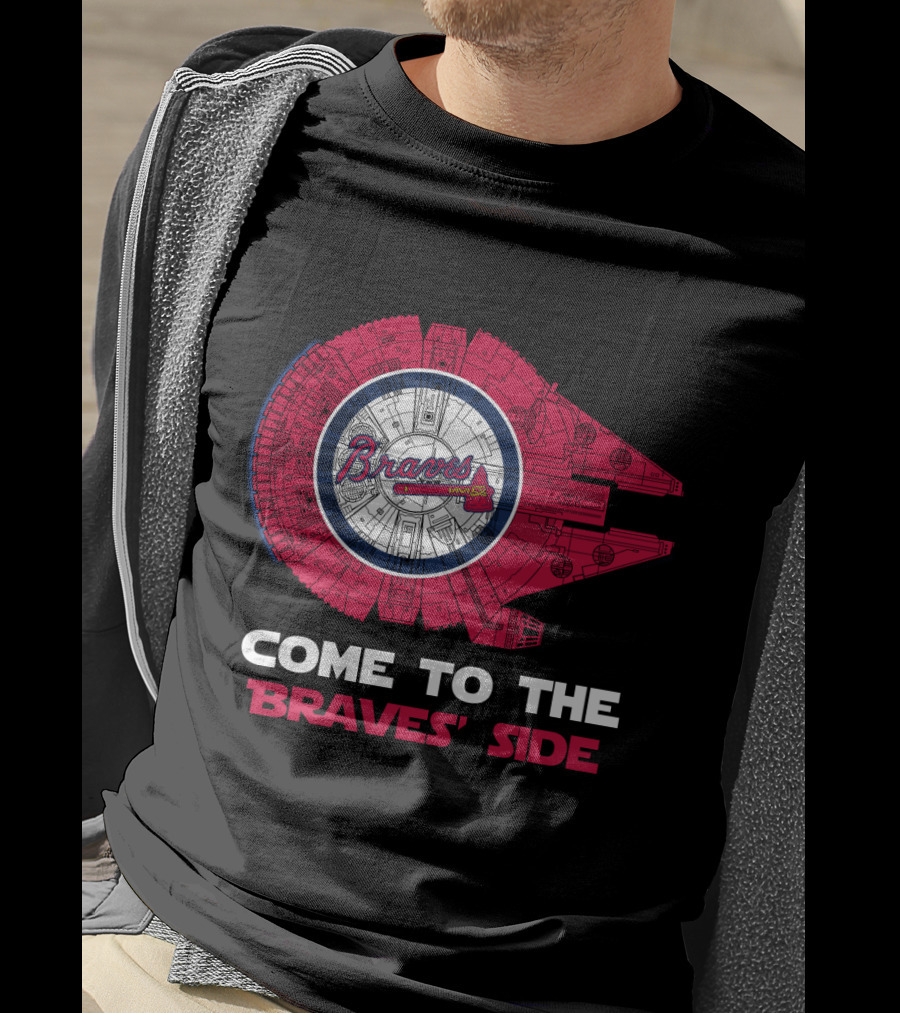 Come To The Braves' Side Millennium Falcon Atlanta Braves MLB T-Shirt