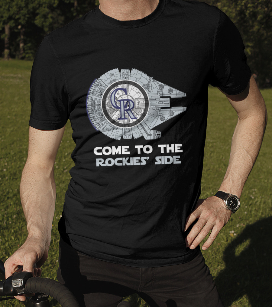 Come To The Rockies' Side Colorado Rockies Millennium Falcon MLB T-Shirt