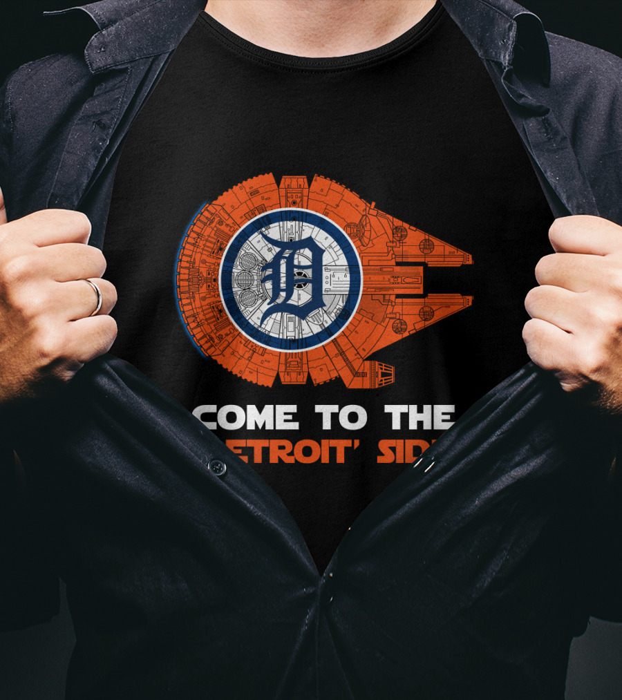 Come To The Detroit Side Millennium Falcon Detroit Tigers MLB T-Shirt