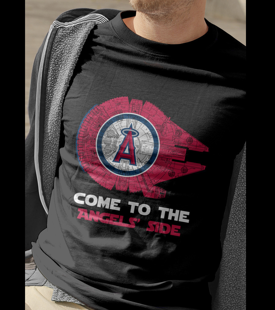 Los Angeles Angels Come To The Angels' Side Millennium Falcon MLB T-Shirt