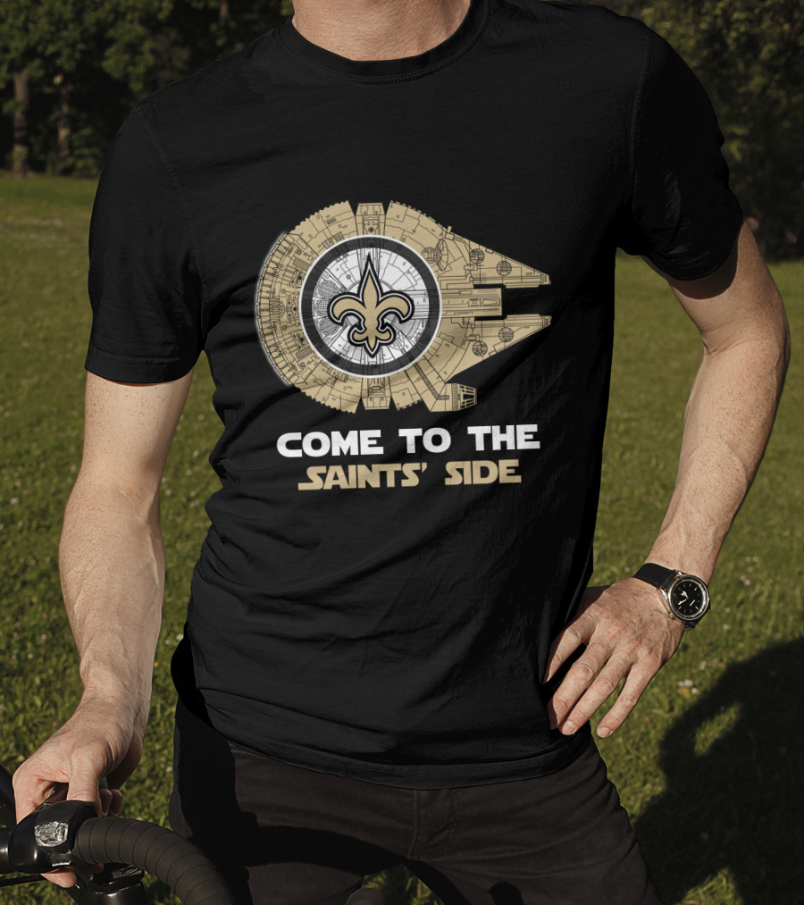 Come To The Saints' Side Millennium Falcon New Orleans Saints Nfl T-Shirt