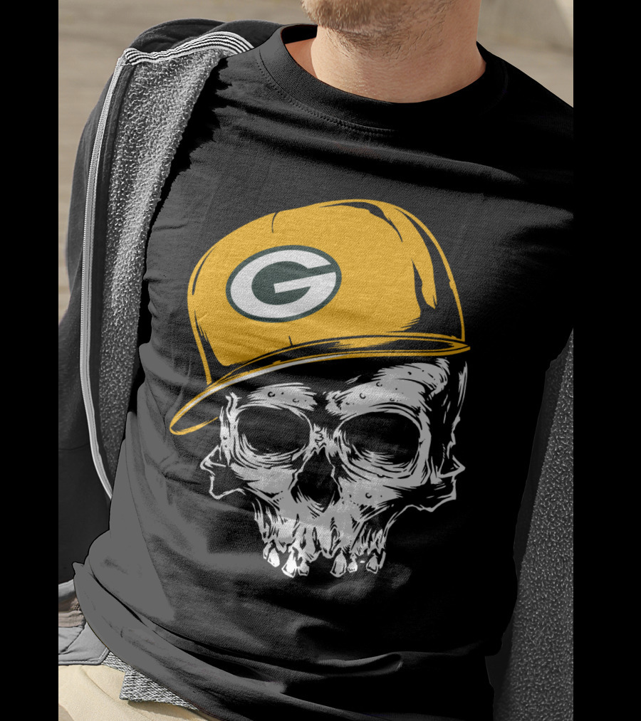 Green Bay Packers Skull With Iconic Cap T-Shirt