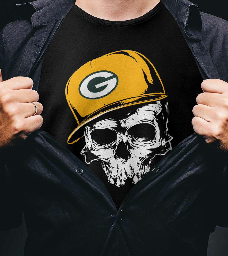 Green Bay Packers Skull With Iconic Cap T-Shirt