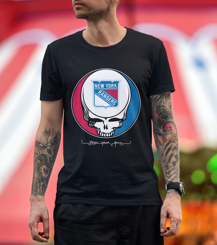 New York Rangers Steal Your Face Grateful Dead Skull T-Shirt