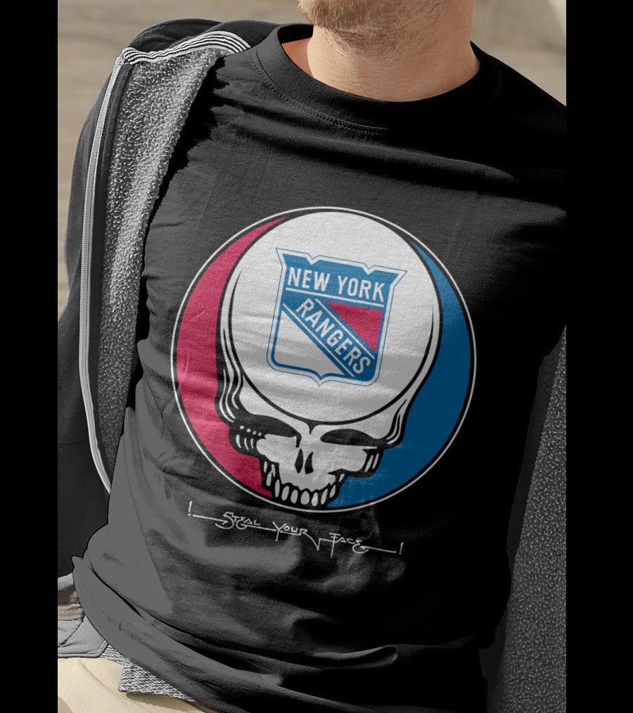 New York Rangers Steal Your Face Grateful Dead Skull T-Shirt