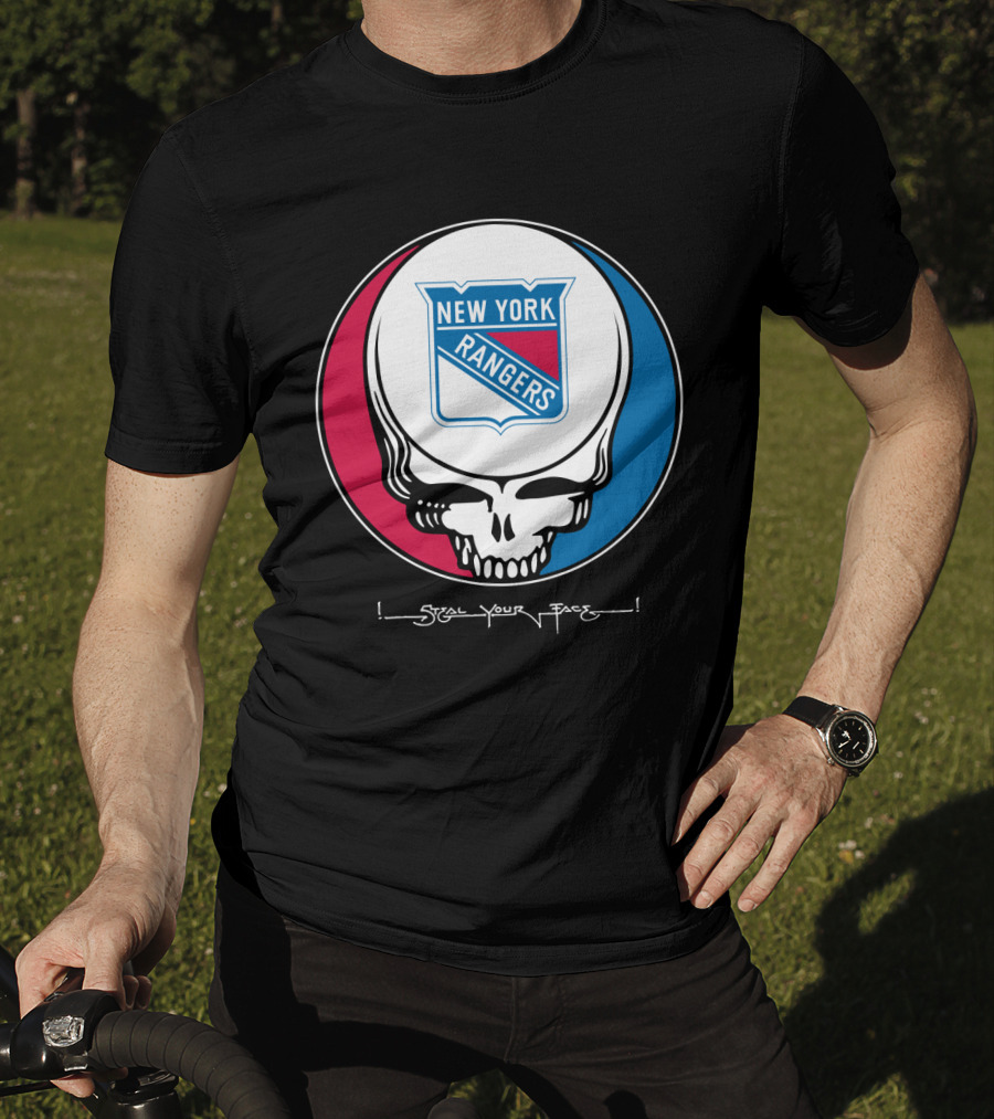 New York Rangers Steal Your Face Grateful Dead Skull T-Shirt