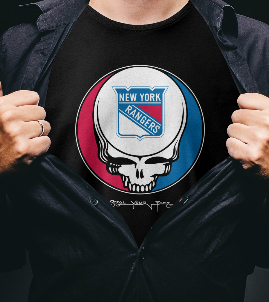 New York Rangers Steal Your Face Grateful Dead Skull T-Shirt