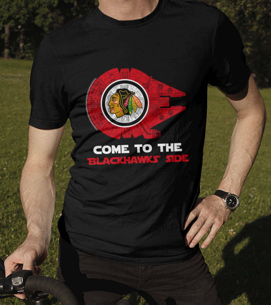 Come To The Blackhawks' Side Millennium Falcon T-Shirt