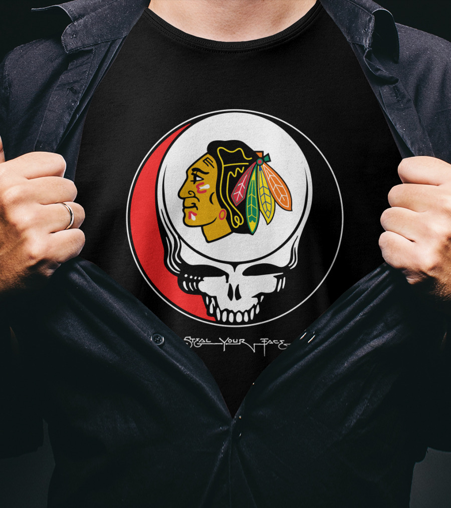 Chicago Blackhawks Steal Your Face Grateful Dead T-Shirt