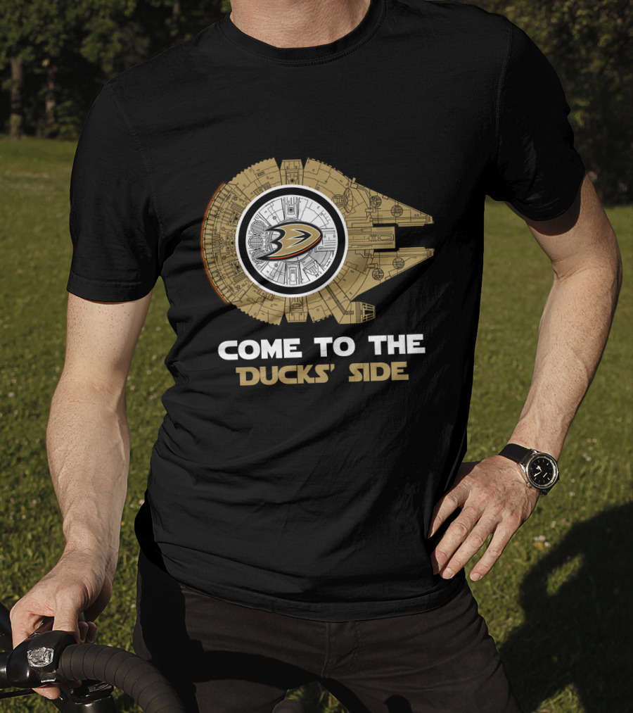 Anaheim Ducks Come To The Ducks' Side Millennium Falcon T-Shirt