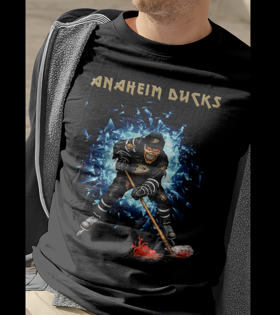 Anaheim Ducks Hockey Skeleton Dynamic Action T-Shirt