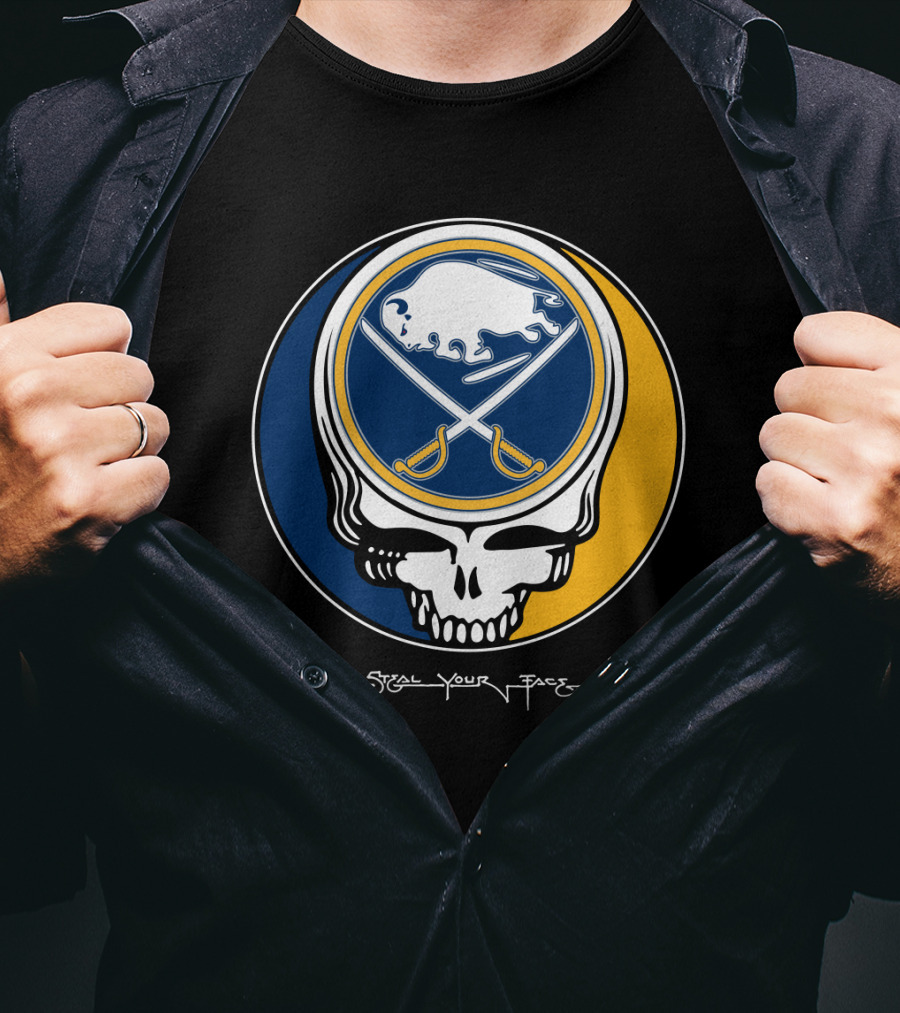 Grateful Dead Steal Your Face Buffalo Sabres Skull T-Shirt