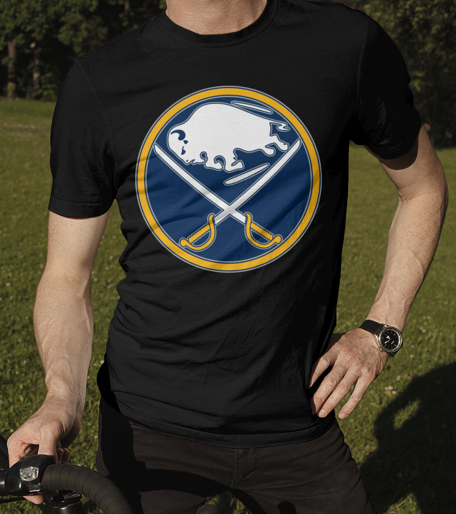 Buffalo Sabres Nhl Team Logo White Buffalo And Crossed Sabres T-Shirt